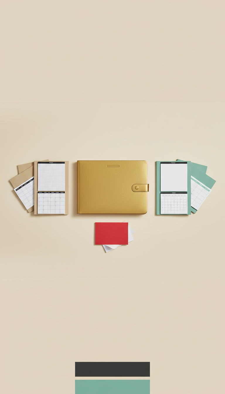 Magnetic closure cover in vivid gold