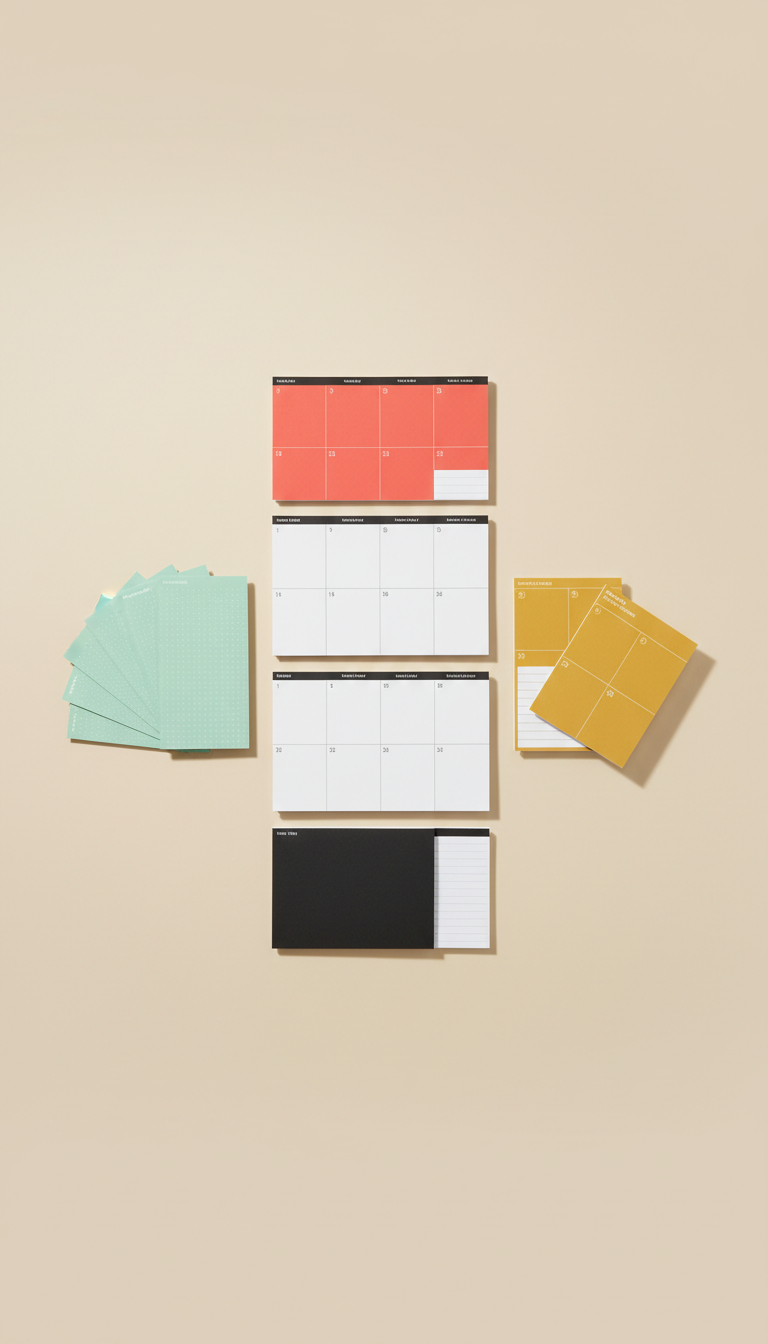 Weekly planning insert set with creative layouts